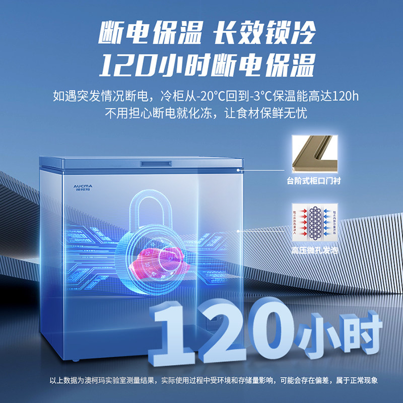 澳柯玛 BC/BD-202DNE 家用冰柜冷藏冷冻卧式一级能效减霜冷柜冰箱
