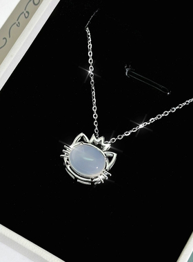 S925银森系甜美精致可爱ins风招财猫咪项链 俏皮乖巧日常通勤百搭