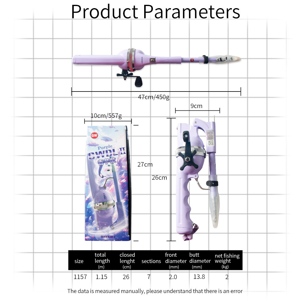 光威折叠二代防炸线海杆抛竿超短节折叠海竿便携鱼竿轮一体钓鱼竿 - 图0