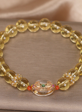 天然金发晶手链女ins小众轻奢