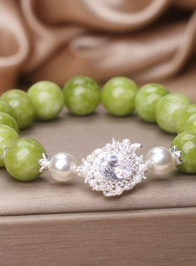 天然岫玉手链女款轻奢小众精致