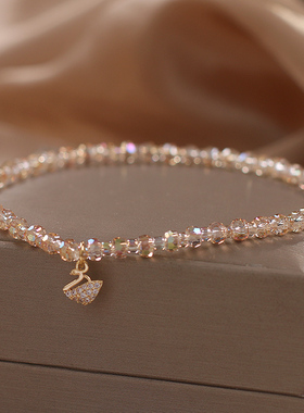 ins小众设计黄水晶新款脚链女