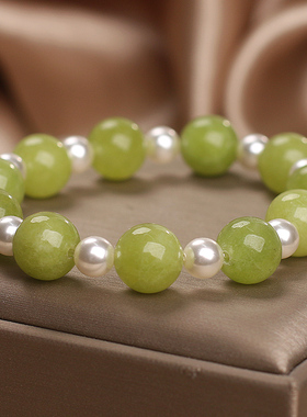 新款天然绿碧玺手链女款轻奢