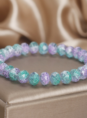 小清新森系少女风琉璃水晶手链女