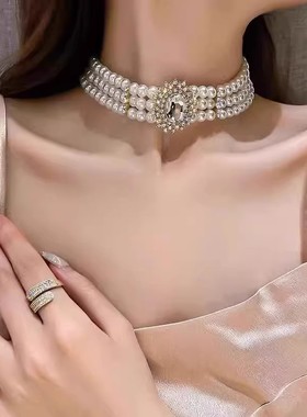 复古宴会锁骨链颈链赫本风