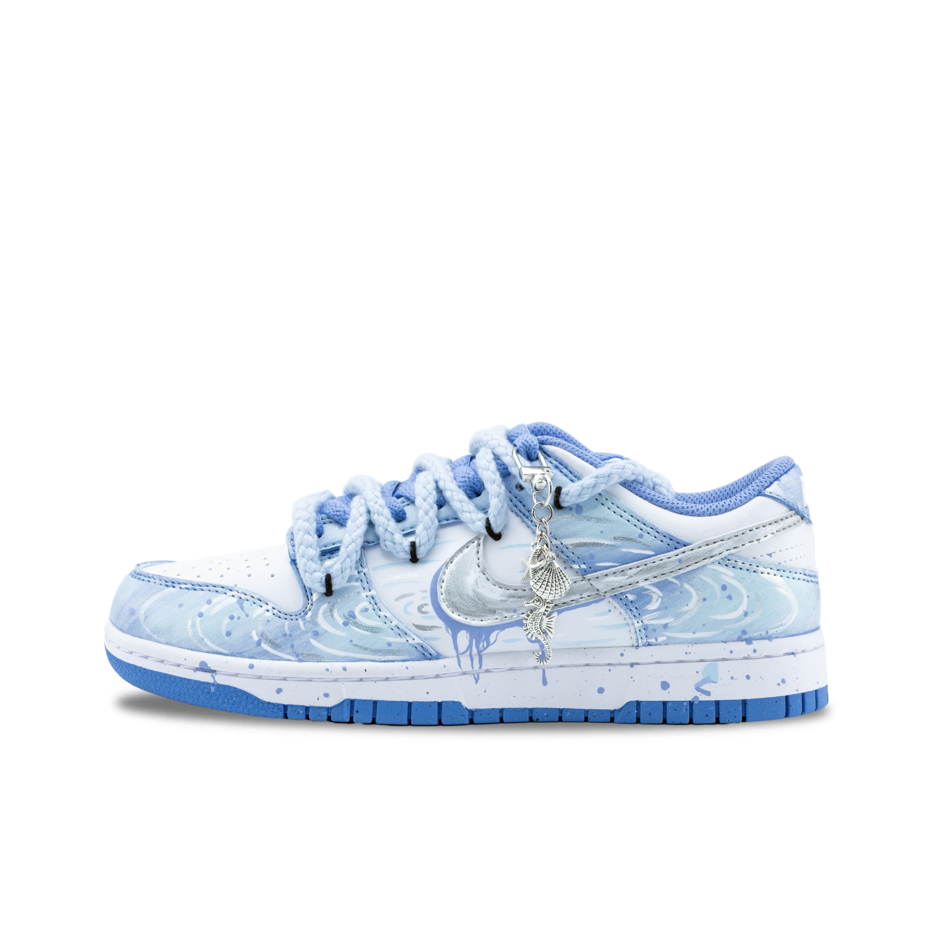 正品定制球鞋 Nike Dunk 仲夏夜之蝶 海洋之心 手绘 晕染复古板鞋,淘宝优惠券,粉丝福利购,淘宝优惠卷