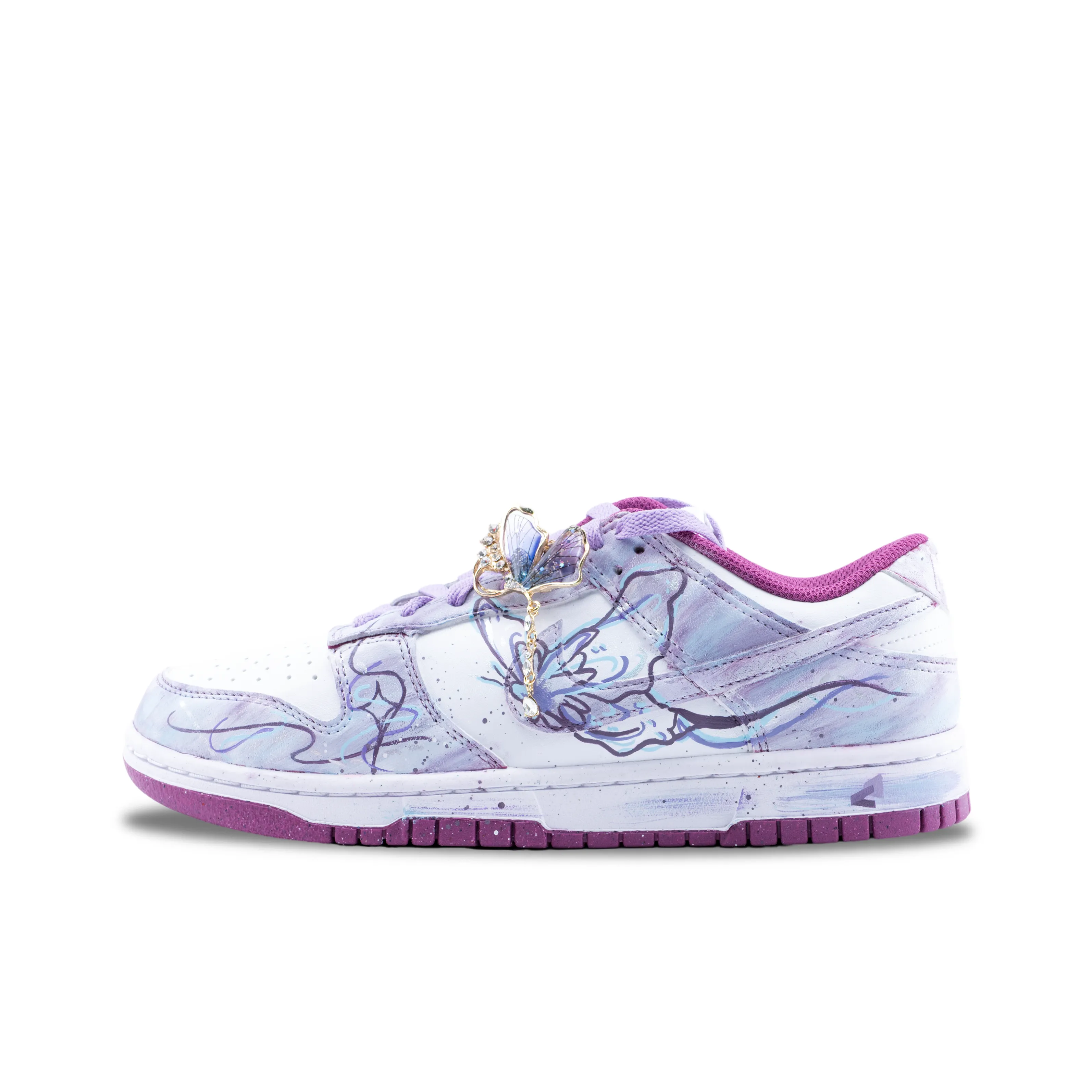 正品定制球鞋 Nike Dunk 仲夏夜之蝶 海洋之心 手绘 晕染复古板鞋,淘宝优惠券,粉丝福利购,淘宝优惠卷