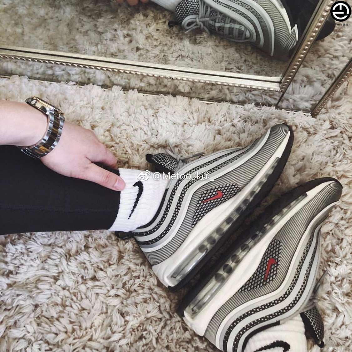 Metoo迷途 Nike/耐克 Air Max 97 男子3M反光银子弹 918356-003 - 图0