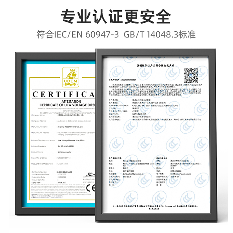 凯昆KACON 交流隔离开关盒防水户外防雨明装三相四线KAS50X