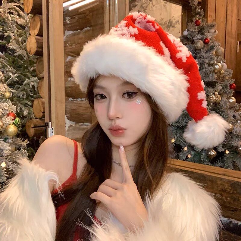 圣诞节礼物头饰红色圣诞帽毛绒可爱圣诞老人帽子成人儿童拍照装扮,淘宝优惠券,粉丝福利购,淘宝优惠卷