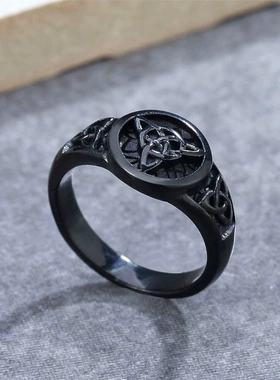 个性复古维京海盗男士钛钢戒指