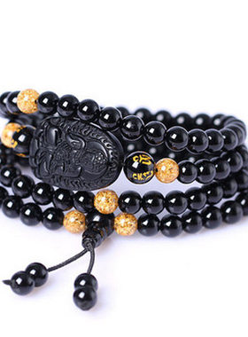 属狗猪阿弥陀佛守护神牛年黑玛瑙