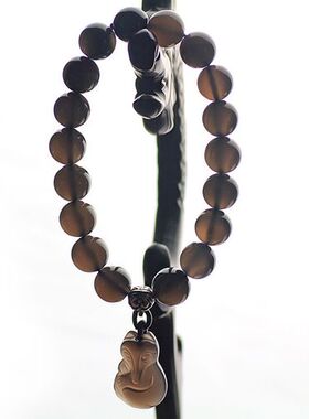 碧雅冰种黑曜石狐狸手链