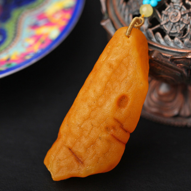 碧雅波罗的海天然蜜蜡原皮原石项坠 碧雅颈饰