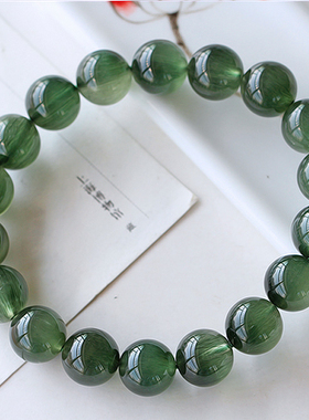 碧雅一物一图绿发晶手串