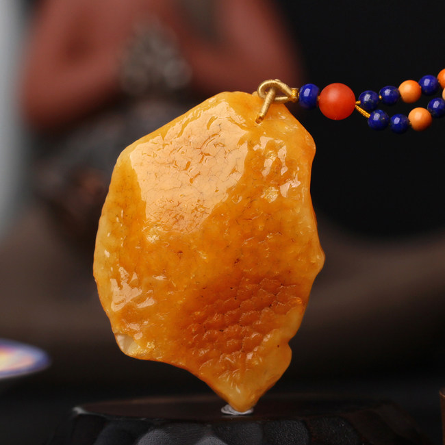 碧雅波罗的海天然蜜蜡原皮原石项坠 碧雅颈饰