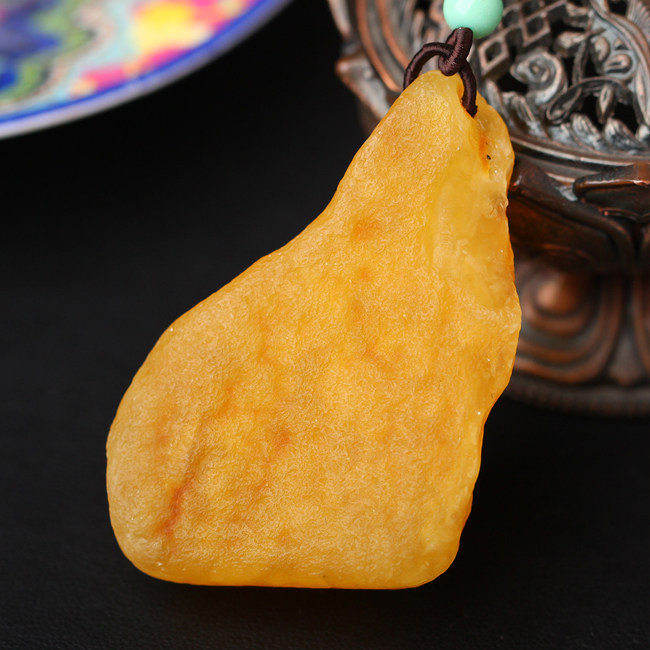 碧雅波罗的海天然蜜蜡原皮原石项坠 碧雅颈饰