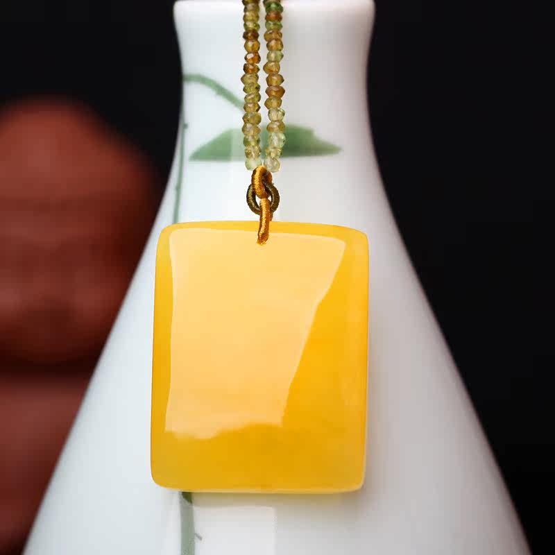 碧雅珠宝天然波罗的海满蜜鸡油黄 碧雅颈饰
