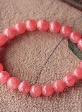 冰种通透单圈红色水晶手串送证书