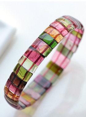 巴西老料一物一图女士碧玺手排