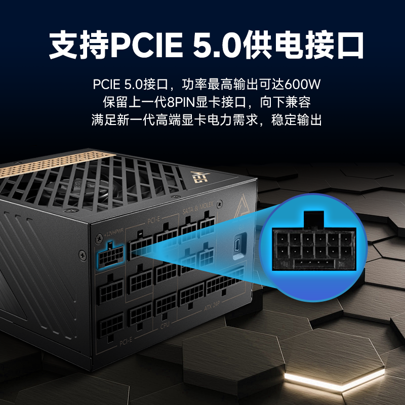 MSI微星750W/850W金牌全模组ATX3.0白色台式电脑显卡主板机箱电源 - 图2