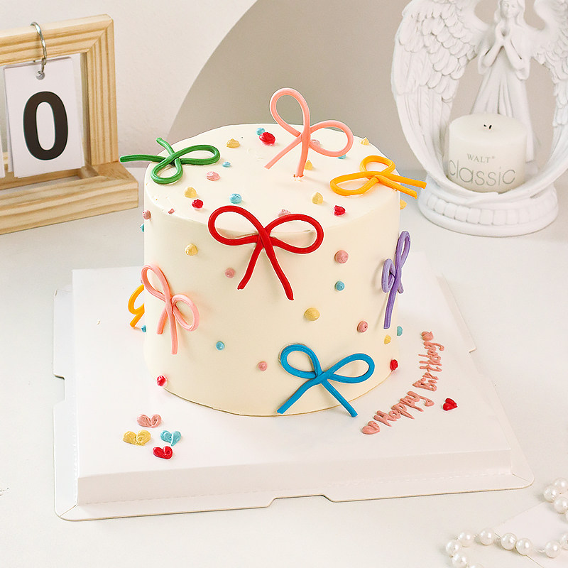 翻糖蝴蝶结成品蛋糕装饰彩色巧克力多巴胺小蝴蝶结ins风甜品点缀,淘宝优惠券,粉丝福利购,淘宝优惠卷