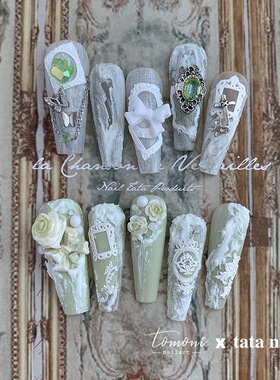 美甲浮雕贴纸日系简约复古相框