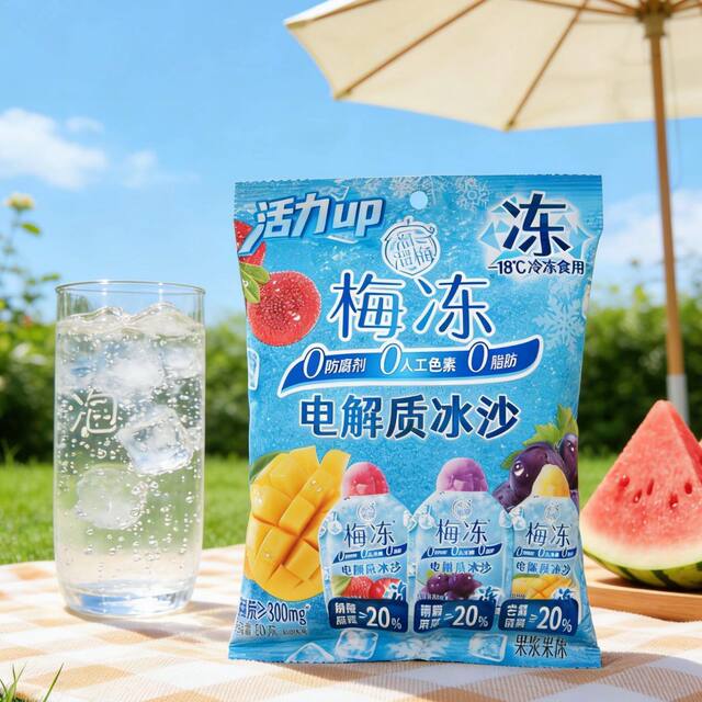 Fresh fruit, raw squeezed popsicles, ice cream, ice cream, cold drinks, children's snacks