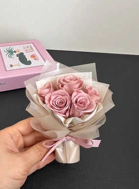 生日礼物玫瑰花束家居摆件mini