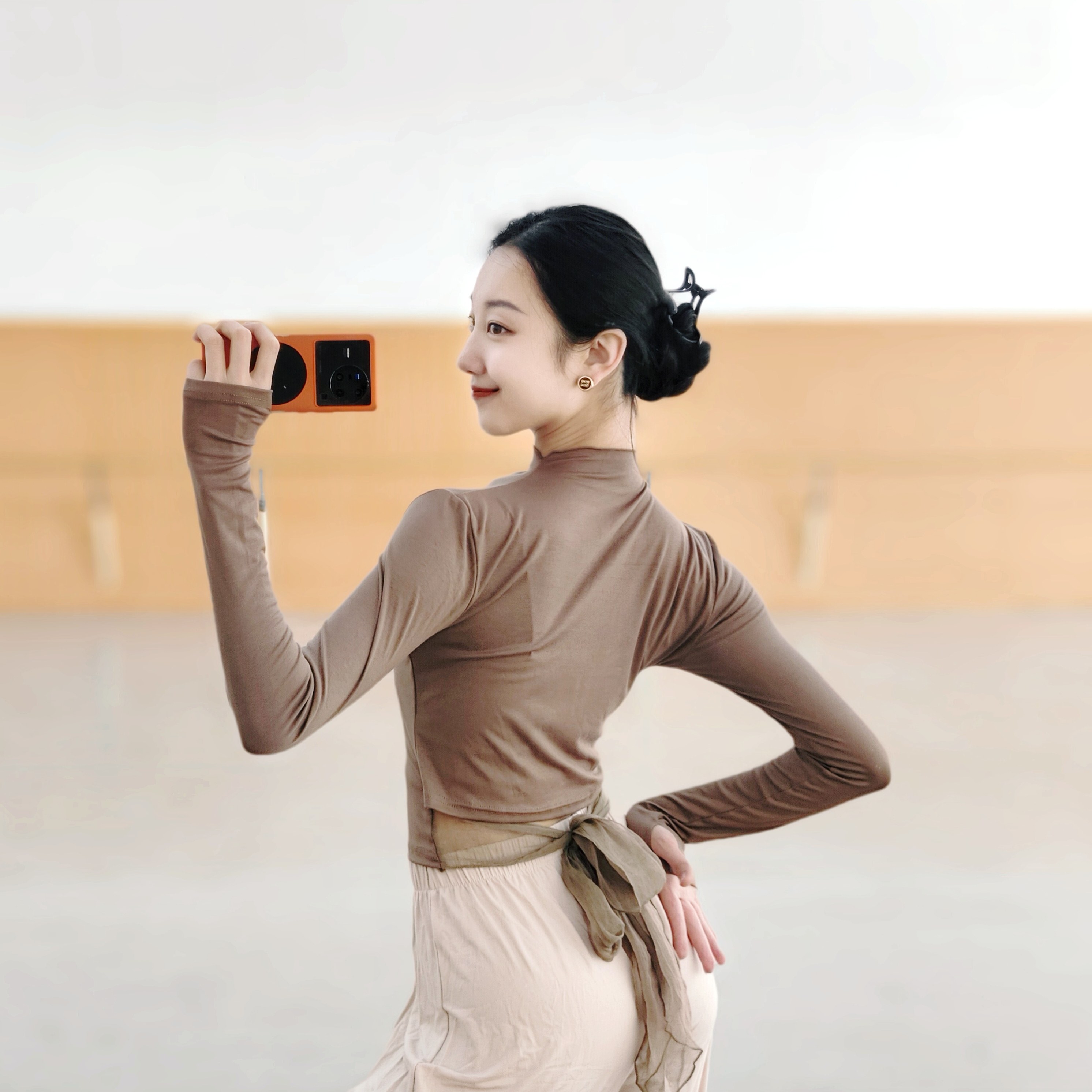 春秋现代舞蹈服古典中国舞成人练功服长袖舞蹈教师跳舞女芭蕾瑜伽