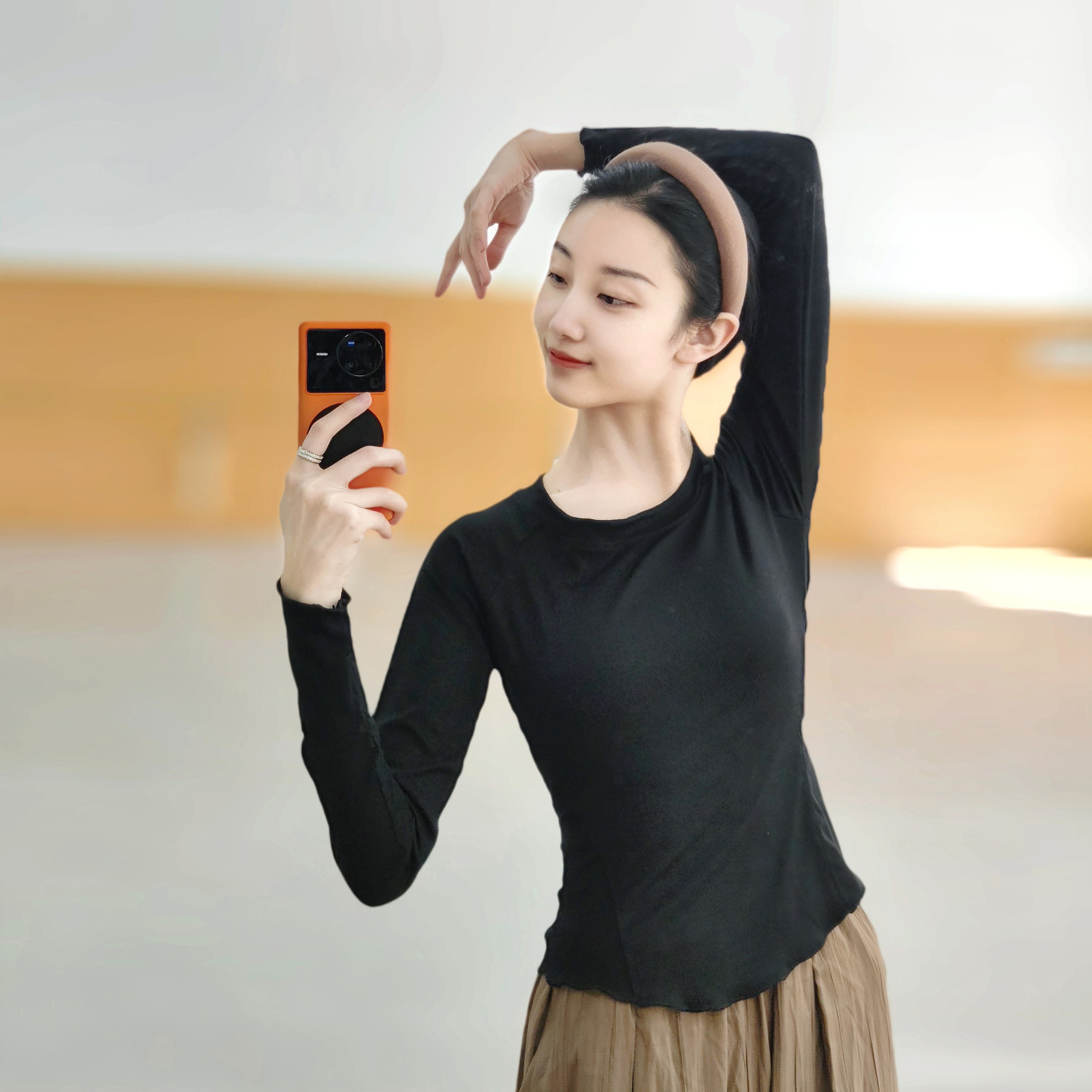 春夏现代舞蹈服古典中国舞成人练功服长袖舞蹈教师跳舞女芭蕾瑜伽