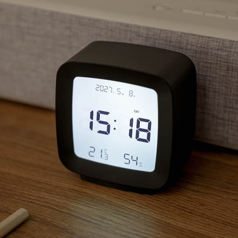 简约日系温柔早安闹钟声控背光LED台钟带日历 高颜值学生桌面时钟,淘宝优惠券,粉丝福利购,淘宝优惠卷