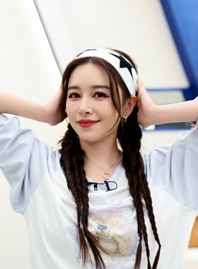乘风破浪阚清子同款五角星针织宽边发带女韩国ins运动嘻哈头带男