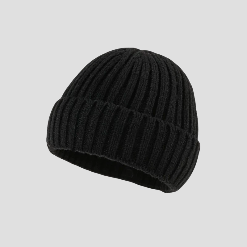 辛芷蕾同款黑色针织帽女秋冬天百搭纯色毛线帽子加厚保暖包头冷帽 - 图3