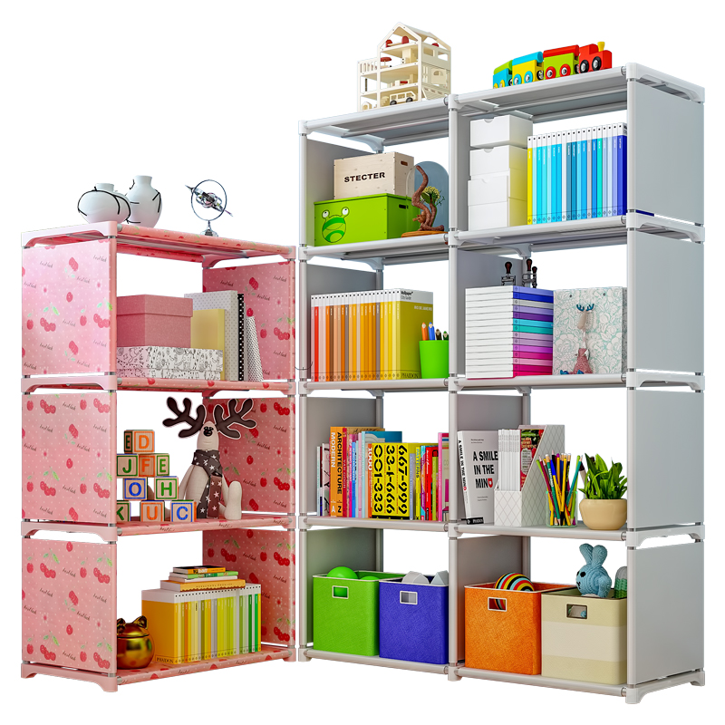 索尔诺简易书架 创意组合书柜置物架落地层架子儿童学生书橱