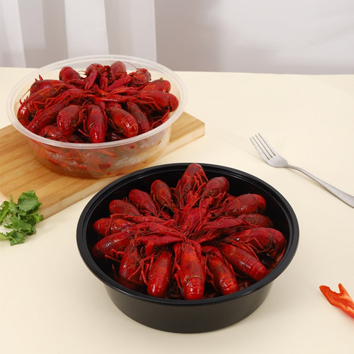 2000ml3000ml4800ml圆形一次性餐盒盆外卖美式火锅龙虾大号打包盒 - 图1