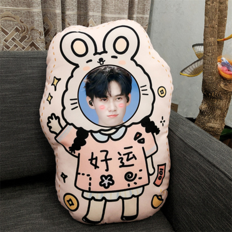 张真源人形抱枕定制照片diy异形靠垫枕头Q版可爱公仔真人情侣玩偶 - 图2