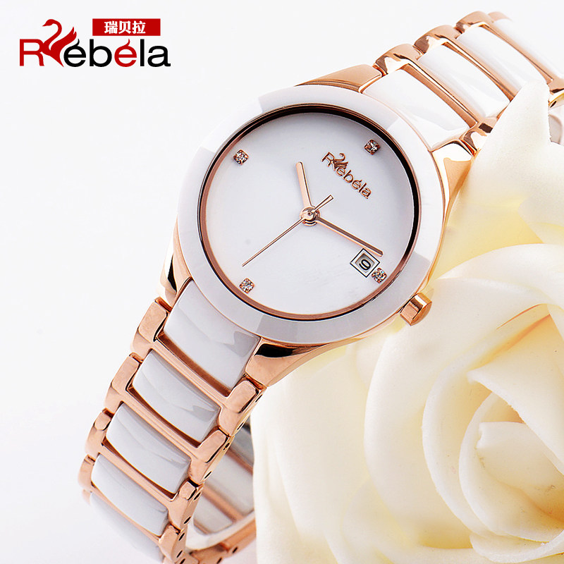 瑞贝拉正品陶瓷女士简约时尚手表 rebela国产腕表