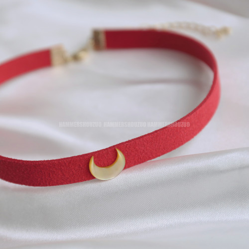 美少女战士贝壳月亮少女系绒皮颈链项圈choker - 图2