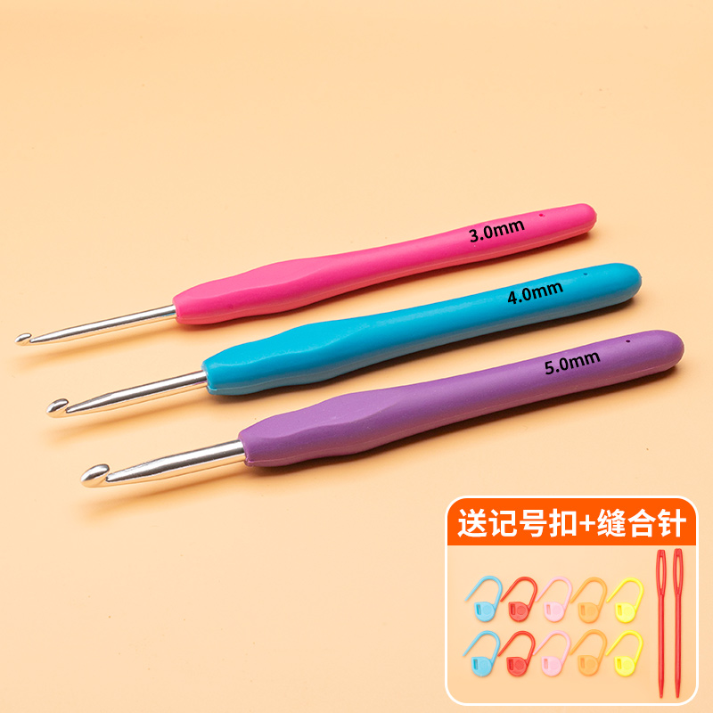 3支钩针工具全套手工diy材料包毛衣毛线勾针老式钩针编织玩偶套装 - 图2