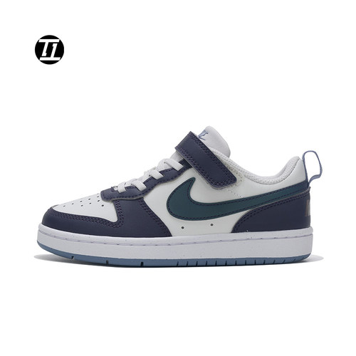 耐克Nike Court borough Low中小童低帮防滑耐磨休闲鞋DV5457-105 - 图0