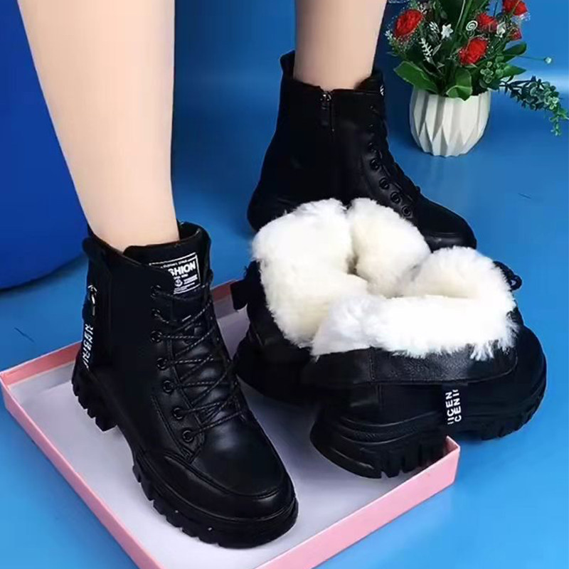 真皮马丁靴女英伦风2025新款秋冬平底加绒短靴女显瘦厚底百搭女靴,淘宝优惠券,粉丝福利购,淘宝优惠卷