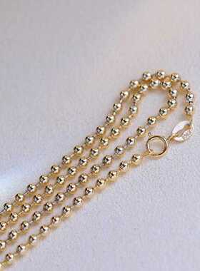 珍珠项链配件 s925纯银含项链 豆豆套链 diy吊坠项坠空托手工饰品