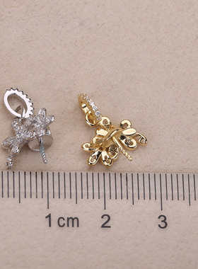 DIY手工制作珍珠项坠不含珍珠单个吊坠银饰 s925纯银吊坠配件