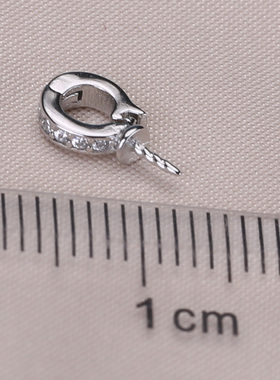 DIY手工制作珍珠项坠开口多功能卡扣吊坠银饰 s925纯银小珍珠配件