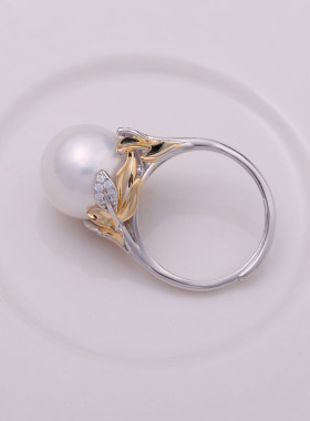 s925纯银戒指环 银饰开口分色可调节珍珠戒指托DIY手工制作银配件