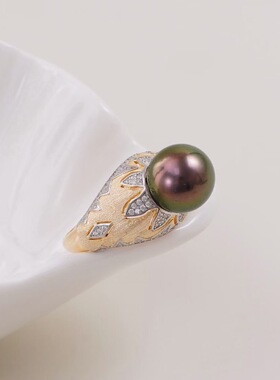 s925纯银银饰戒指配件珍珠饰品diy手工制作分色开口调节戒指空托