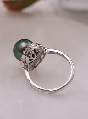 s925纯银戒指环 银饰开口可调节珍珠戒指托 DIY手工制作银配件