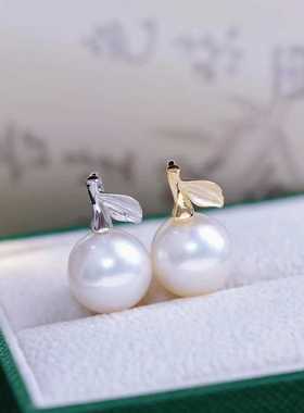 DIY手工制作珍珠项坠不含珍珠单个叶子吊坠银饰 s925纯银吊坠配件