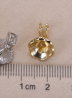 DIY手工制作珍珠项坠不含珍珠单个吊坠银饰 s925纯银吊坠配件